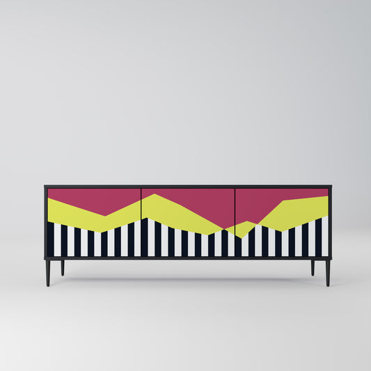 PIANO FANTASY 3-dörrars TV-bänk i svart finish