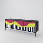 PIANO FANTASY 3-dörrars TV-bänk i svart finish