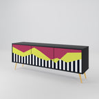 PIANO FANTASY 3-dörrars TV-bänk i svart finish