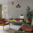 PIANO FANTASY 3-dörrars TV-bänk i svart finish