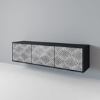 CONCRETE MOVEMENT 3-dörrars TV-bänk i svart finish