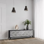 CONCRETE MOVEMENT 3-dörrars TV-bänk i svart finish