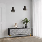 CONCRETE MOVEMENT 3-dörrars TV-bänk i svart finish