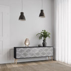 CONCRETE MOVEMENT 3-dörrars TV-bänk i svart finish