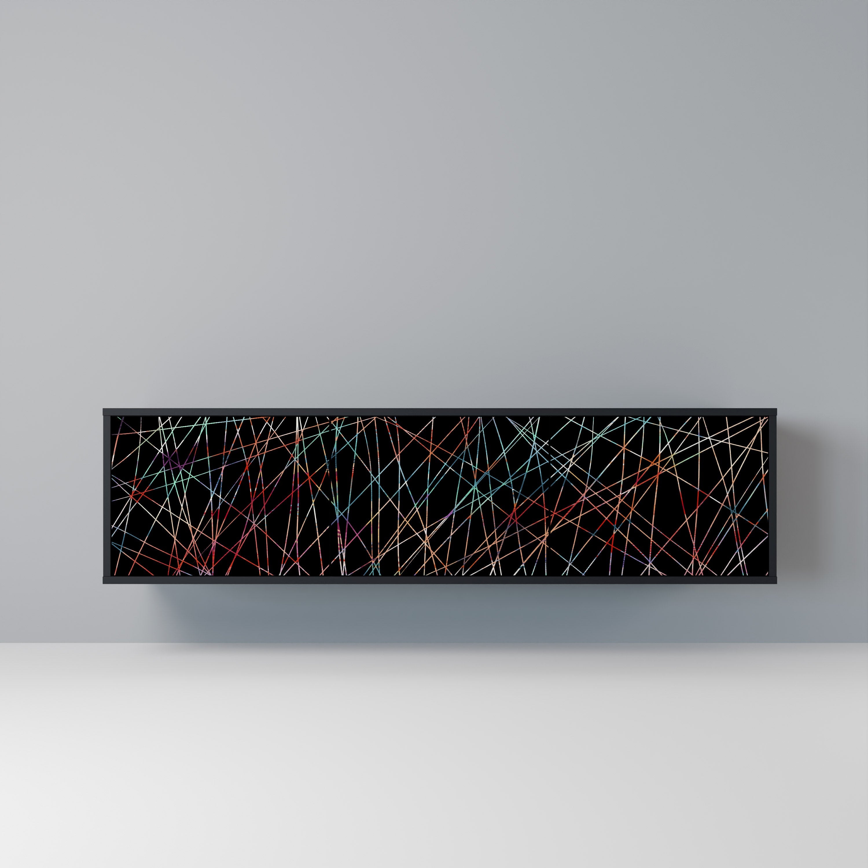 LUMINOUS SNARE 3-dörrars TV-bänk i svart finish