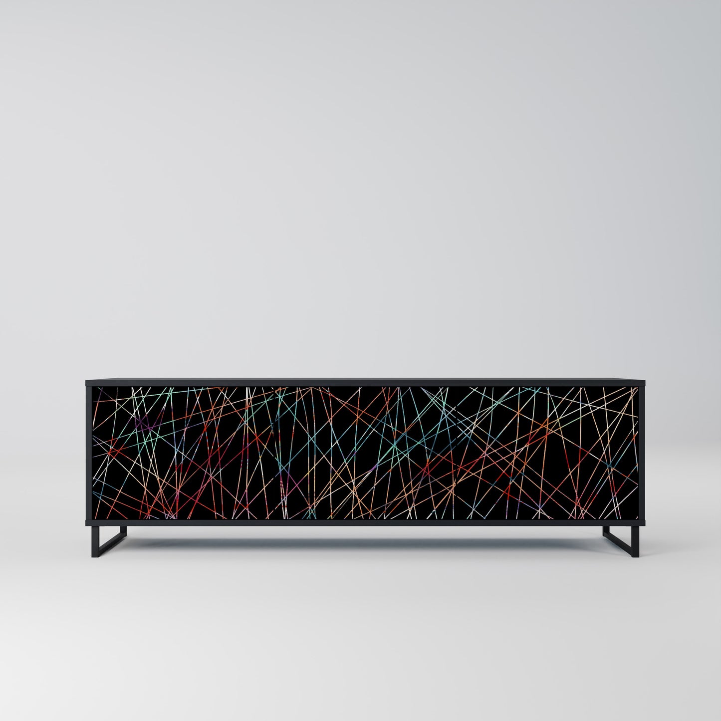 LUMINOUS SNARE 3-dörrars TV-bänk i svart finish