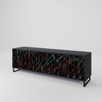 LUMINOUS SNARE 3-Door TV Stand in Black Finish