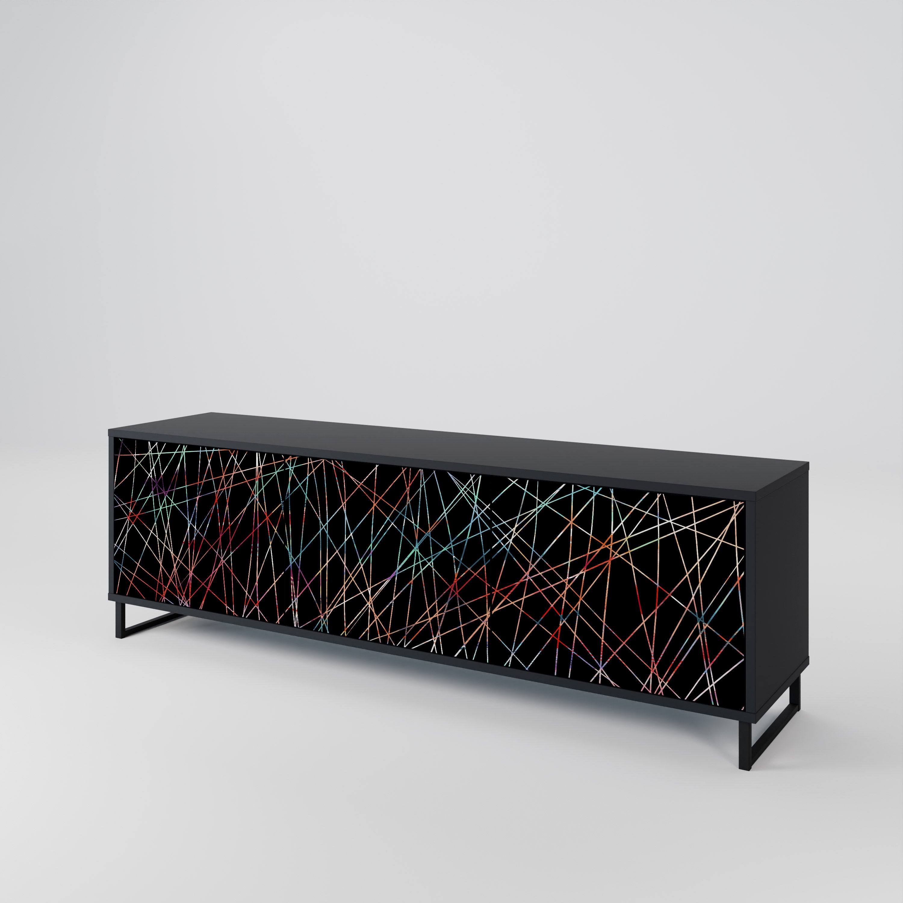 LUMINOUS SNARE 3-dörrars TV-bänk i svart finish