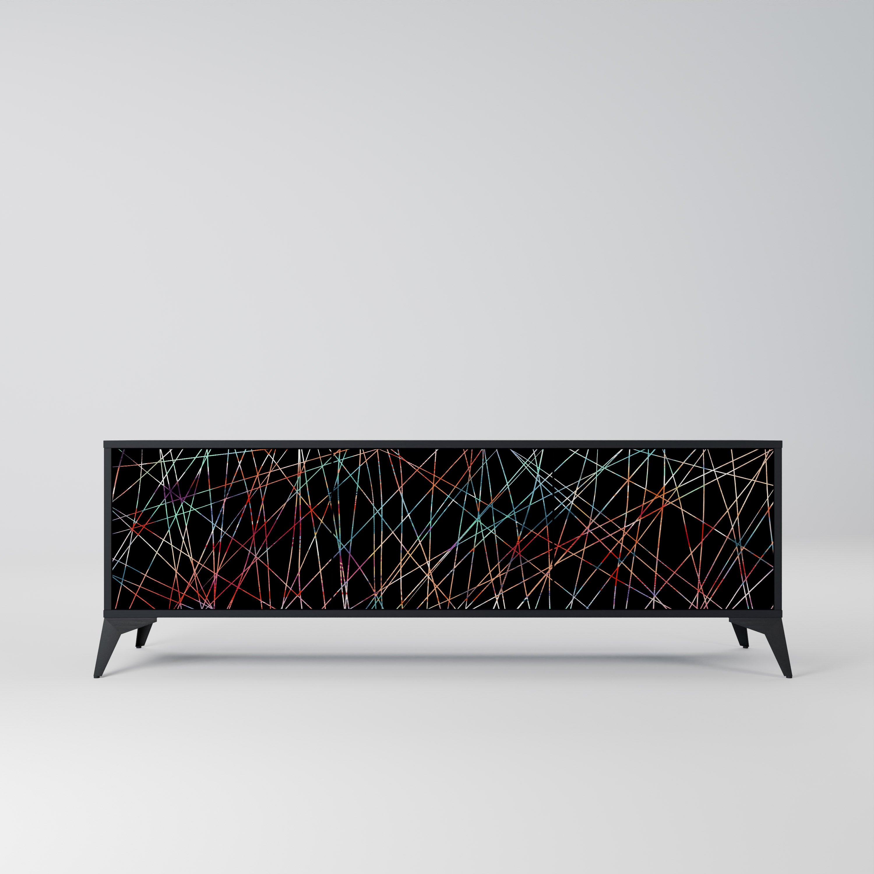 LUMINOUS SNARE 3-dörrars TV-bänk i svart finish