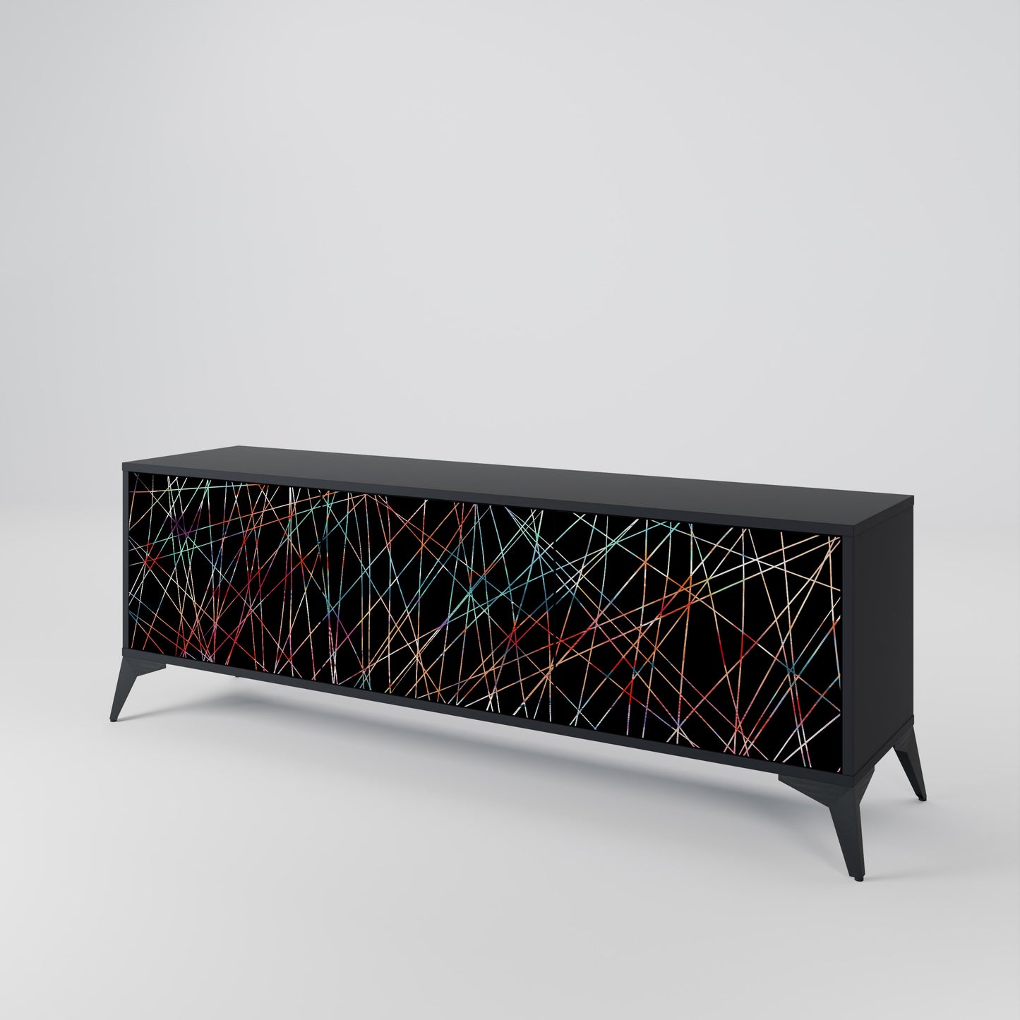 LUMINOUS SNARE 3-dörrars TV-bänk i svart finish