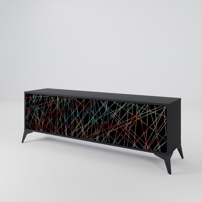 LUMINOUS SNARE 3-dörrars TV-bänk i svart finish