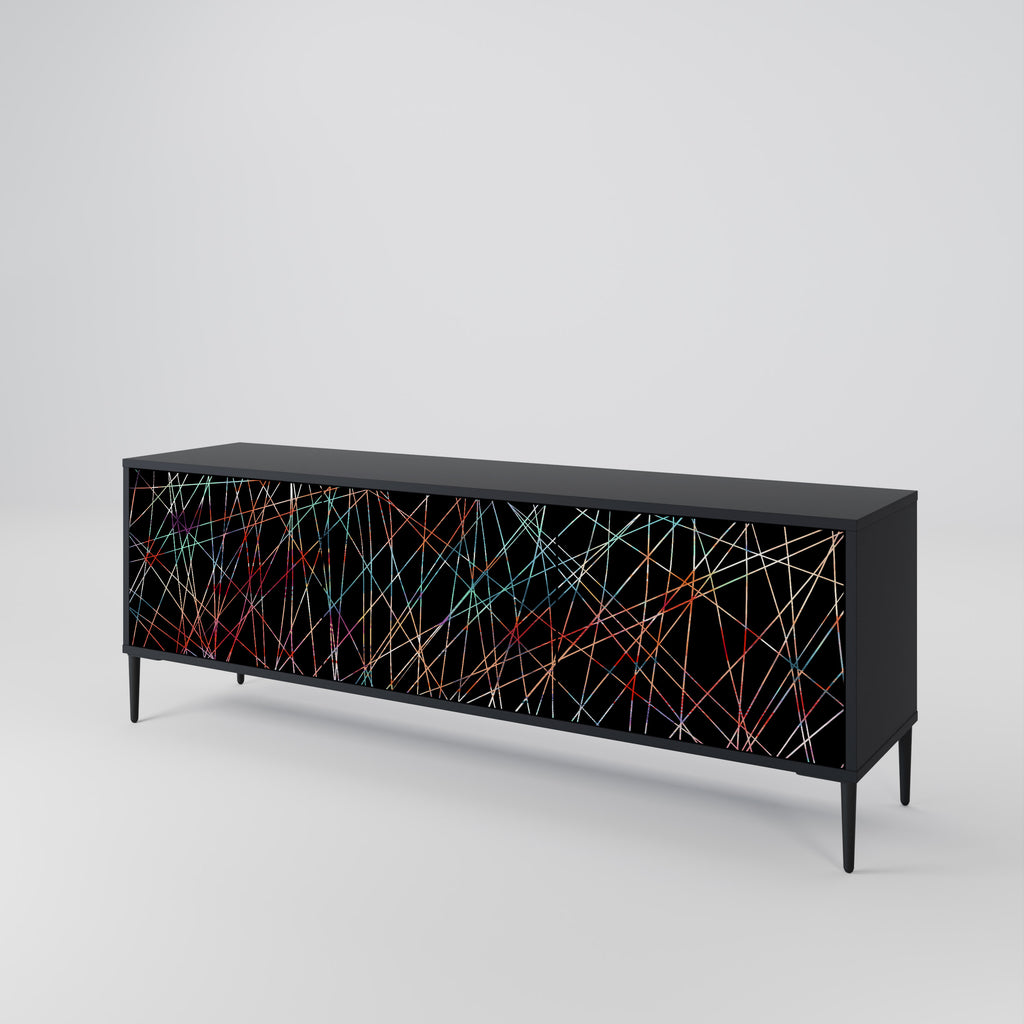 LUMINOUS SNARE 3-dörrars TV-bänk i svart finish