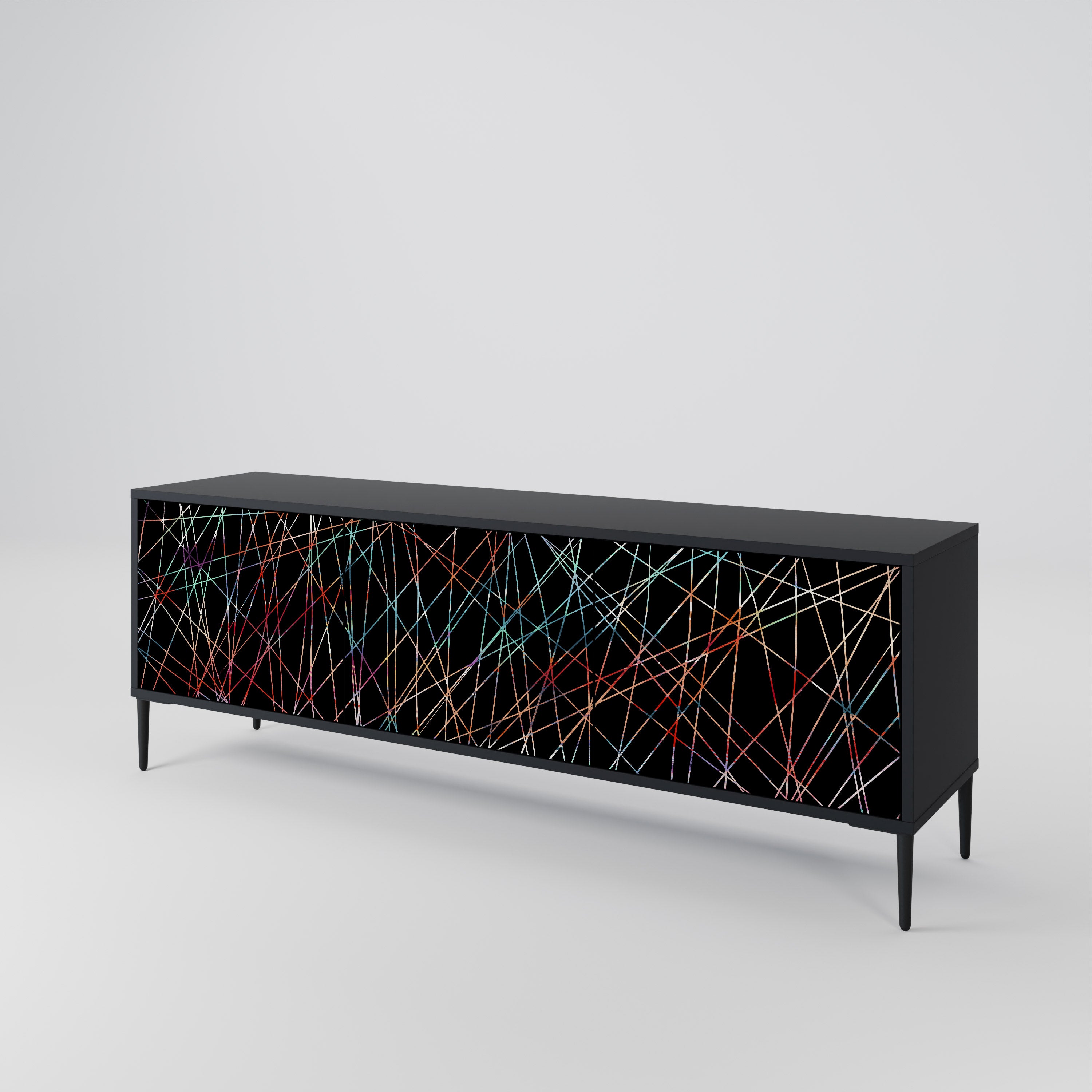 LUMINOUS SNARE 3-dörrars TV-bänk i svart finish