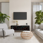 LUMINOUS SNARE 3-Door TV Stand in Black Finish