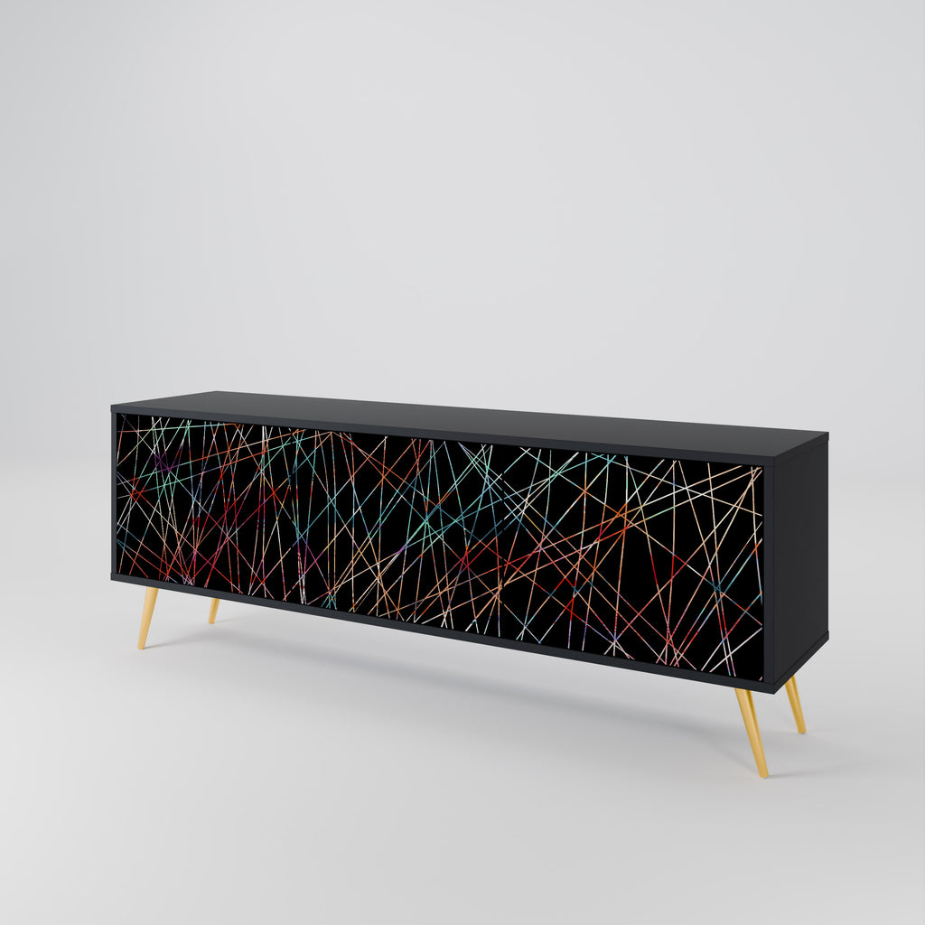 LUMINOUS SNARE 3-dörrars TV-bänk i svart finish