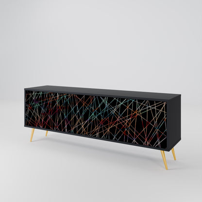 LUMINOUS SNARE 3-dörrars TV-bänk i svart finish