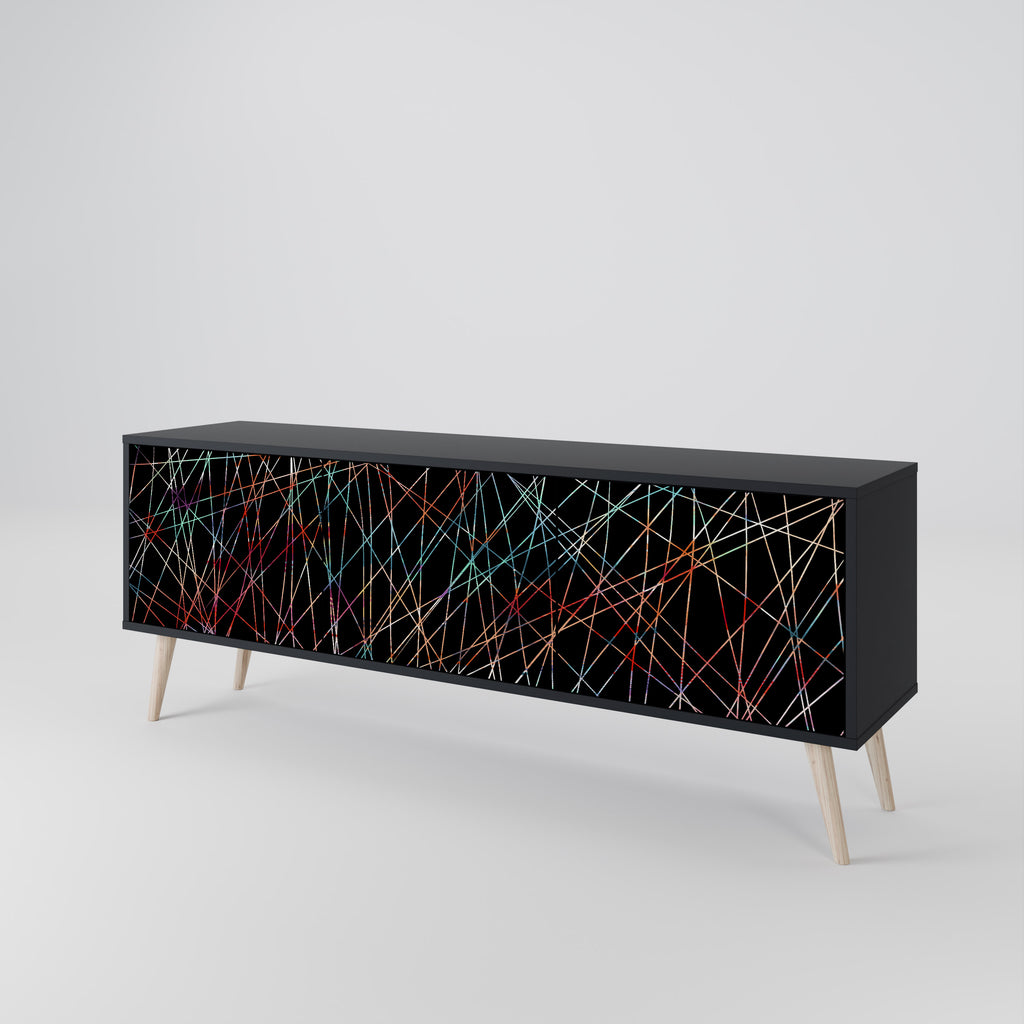 LUMINOUS SNARE 3-dörrars TV-bänk i svart finish