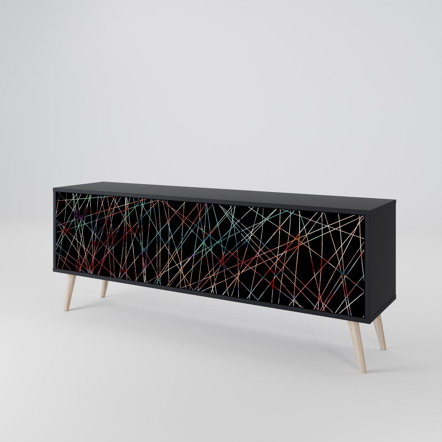 LUMINOUS SNARE 3-dörrars TV-bänk i svart finish
