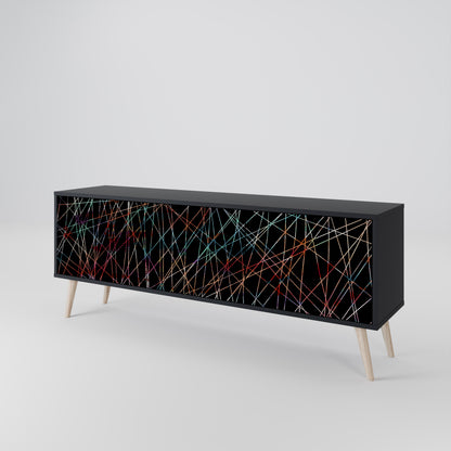 LUMINOUS SNARE 3-dörrars TV-bänk i svart finish