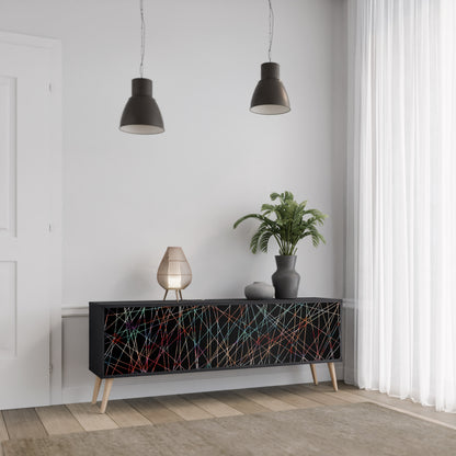LUMINOUS SNARE 3-dörrars TV-bänk i svart finish