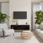 LUMINOUS SNARE 3-Door TV Stand in Black Finish