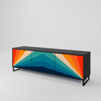 PRISM CONCUSSION 3-dörrars TV-bänk i svart finish