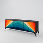 PRISM CONCUSSION 3-dörrars TV-bänk i svart finish