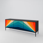 PRISM CONCUSSION 3-dörrars TV-bänk i svart finish