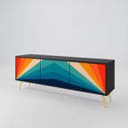 PRISM CONCUSSION 3-dörrars TV-bänk i svart finish