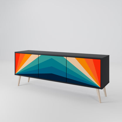 PRISM CONCUSSION 3-dörrars TV-bänk i svart finish
