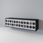 GHOSTLY GRADIENTS 3-Door TV Stand in Black Finish