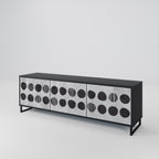 GHOSTLY GRADIENTS 3-Door TV Stand in Black Finish