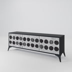 GHOSTLY GRADIENTS 3-Door TV Stand in Black Finish