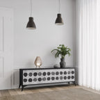 GHOSTLY GRADIENTS 3-Door TV Stand in Black Finish