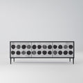 GHOSTLY GRADIENTS 3-Door TV Stand in Black Finish