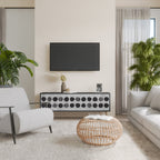 GHOSTLY GRADIENTS 3-Door TV Stand in Black Finish