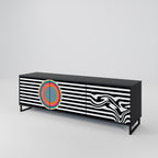 SPECTRA SHOWCASE 3-Door TV Stand in Black Finish