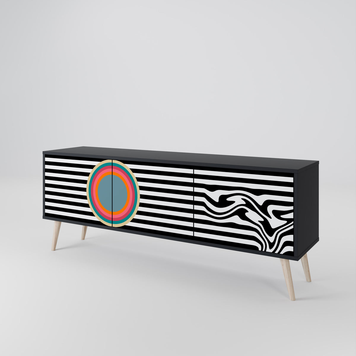 SPECTRA SHOWCASE TV-bänk med 3 dörrar