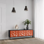 COURAGE MOLD 3-Door TV Stand in Black Finish