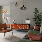 COURAGE MOLD 3-Door TV Stand in Black Finish