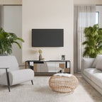 DELICATE MEMENTO 3-Door TV Stand in Black Finish