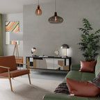 DELICATE MEMENTO 3-Door TV Stand in Black Finish