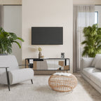 DELICATE MEMENTO 3-Door TV Stand in Black Finish