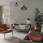 DELICATE MEMENTO 3-Door TV Stand in Black Finish