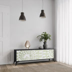 HELIX DANCE 3-Door TV Stand in Black Finish