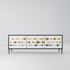 VIVID TONE 3-Door TV Stand in Black Finish