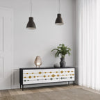 VIVID TONE 3-Door TV Stand in Black Finish