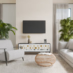 VIVID TONE 3-Door TV Stand in Black Finish