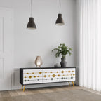 VIVID TONE 3-Door TV Stand in Black Finish