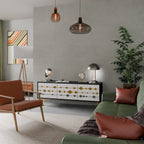 VIVID TONE 3-Door TV Stand in Black Finish